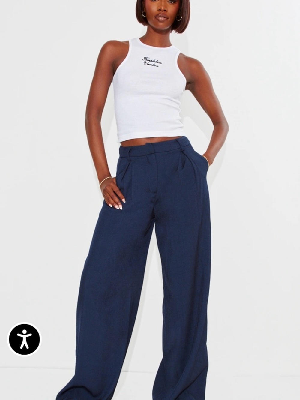 PrettyLittleThing Powder Blue Tailored Trousers new with tag size 14